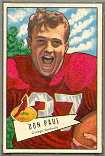 Don Paul 1952 Bowman Small football card