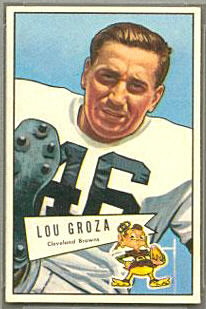 Lou Groza 1952 Bowman Small football card