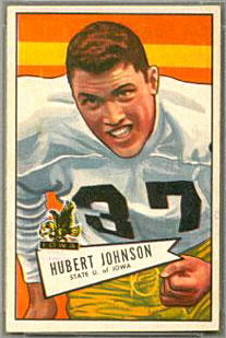 Hubert Johnston 1952 Bowman Small football card