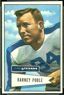 Barney Poole 1952 Bowman Small football card