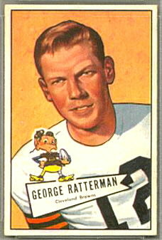 George Ratterman 1952 Bowman Small football card