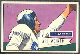 Art Weiner 1952 Bowman Small football card