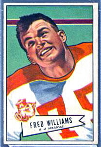 Fred Williams 1952 Bowman Small football card