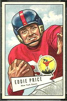 Eddie Price 1952 Bowman Small football card