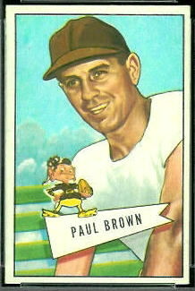 Paul Brown 1952 Bowman Small football card