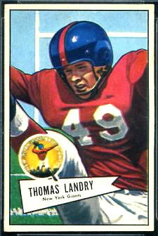 Tom Landry 1952 Bowman Small football card