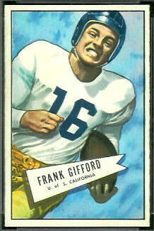 Frank Gifford 1952 Bowman Small football card Frank Gifford 1952 Bowman Small football card