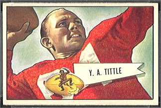 Y.A. Tittle 1952 Bowman Small football card