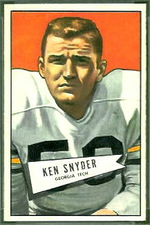 Ken Snyder 1952 Bowman Small football card
