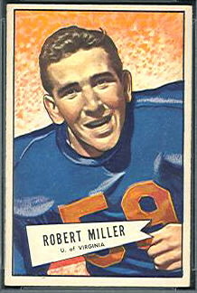 Bob Miller 1952 Bowman Small football card