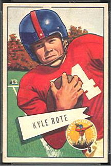 Kyle Rote 1952 Bowman Small football card