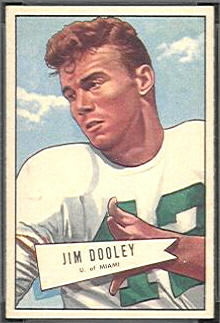 Jim Dooley 1952 Bowman Small football card