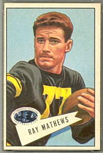 Ray Mathews 1952 Bowman Small football card