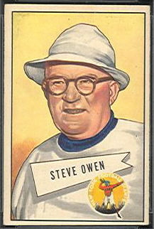 Steve Owen 1952 Bowman Small football card