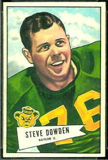 Steve Dowden 1952 Bowman Small football card