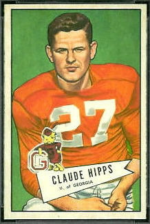 Claude Hipps 1952 Bowman Small football card Claude Hipps 1952 Bowman Small football card