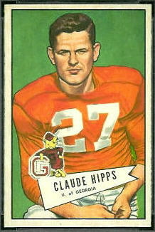 Claude Hipps 1952 Bowman Small football card