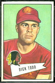 Dick Todd 1952 Bowman Small football card