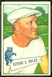 George Halas 1952 Bowman Small football card