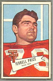 Jerrell Price 1952 Bowman Small football card