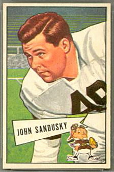 John Sandusky 1952 Bowman Small football card