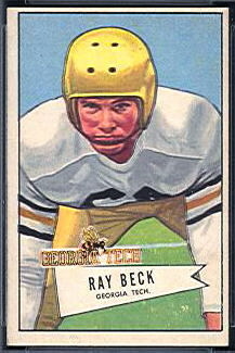 Ray Beck 1952 Bowman Small football card