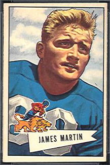 Jim Martin 1952 Bowman Small football card