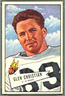 Glen Christian 1952 Bowman Small football card