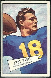 Andy Davis 1952 Bowman Small football card