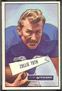 Zollie Toth 1952 Bowman Small football card