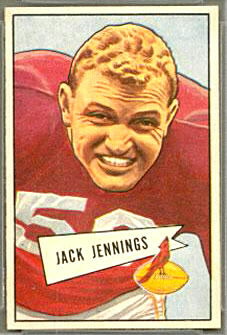 Jack Jennings 1952 Bowman Small football card