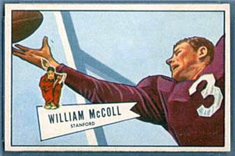 Bill McColl 1952 Bowman Small football card