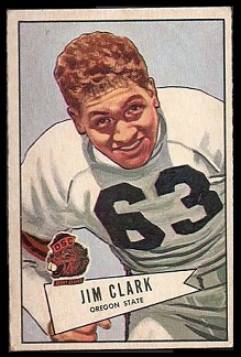 Jim Clark 1952 Bowman Small football card