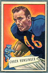 Chuck Hunsinger 1952 Bowman Small football card