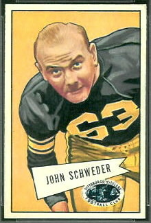 John Schweder 1952 Bowman Small football card