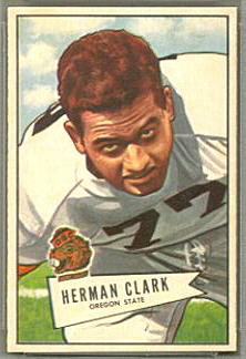 Herman Clark 1952 Bowman Small football card