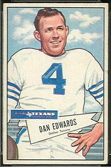 Dan Edwards 1952 Bowman Small football card