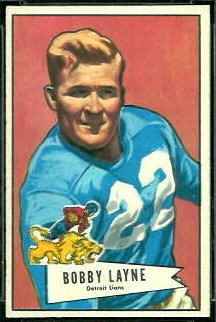 Bobby Layne 1952 Bowman Small football card