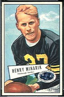 Henry Minarik 1952 Bowman Small football card