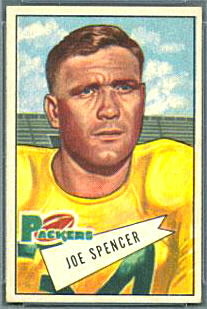 Joe Spencer 1952 Bowman Small football card