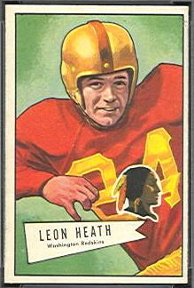 Leon Heath 1952 Bowman Small football card