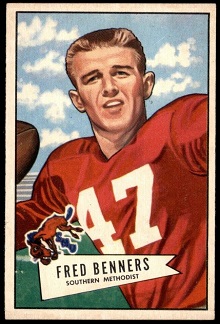 Fred Benners 1952 Bowman Small football card