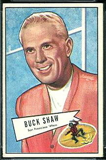 Buck Shaw 1952 Bowman Small football card