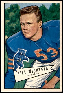 Bill Wightkin 1952 Bowman Small football card