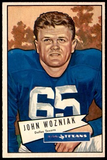 John Wozniak 1952 Bowman Small football card
