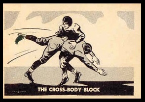 The Cross-Body Block 1952 Parkhurst football card