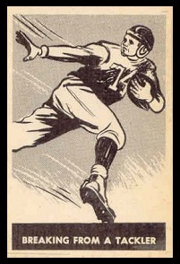 Breaking from Tackle 1952 Parkhurst football card