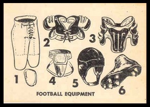Football Equipment 1952 Parkhurst football card Football Equipment 1952 Parkhurst football card