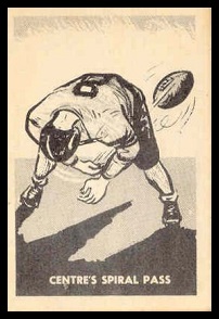 Centre's Spiral Pass 1952 Parkhurst football card