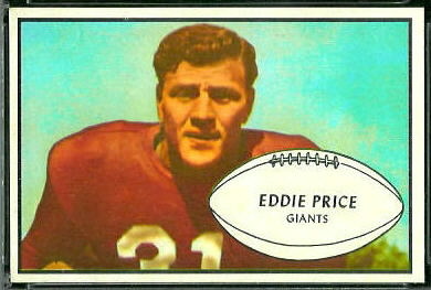 Eddie Price 1953 Bowman football card